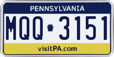 PA license plate MQQ3151
