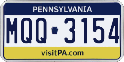 PA license plate MQQ3154