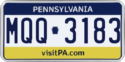 PA license plate MQQ3183