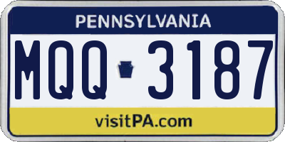 PA license plate MQQ3187