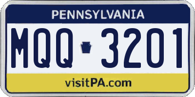 PA license plate MQQ3201