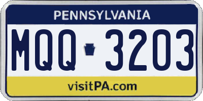 PA license plate MQQ3203