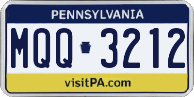 PA license plate MQQ3212