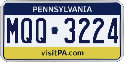 PA license plate MQQ3224