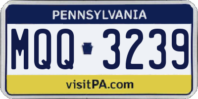 PA license plate MQQ3239