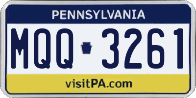 PA license plate MQQ3261