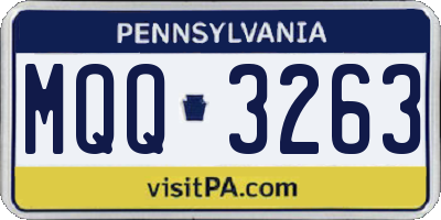 PA license plate MQQ3263