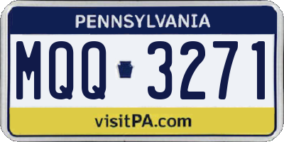 PA license plate MQQ3271