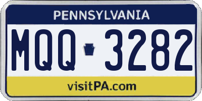 PA license plate MQQ3282