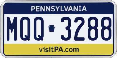 PA license plate MQQ3288