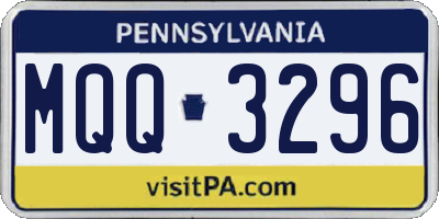 PA license plate MQQ3296