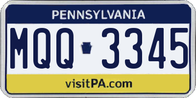 PA license plate MQQ3345