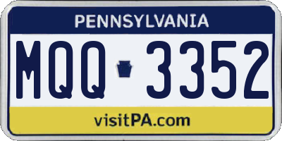 PA license plate MQQ3352