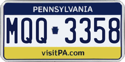 PA license plate MQQ3358
