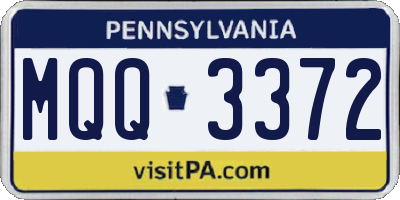 PA license plate MQQ3372