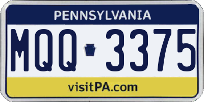 PA license plate MQQ3375