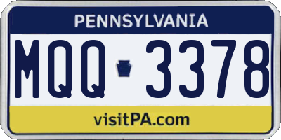 PA license plate MQQ3378