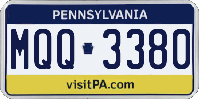 PA license plate MQQ3380