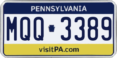 PA license plate MQQ3389