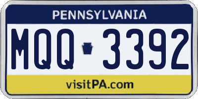 PA license plate MQQ3392