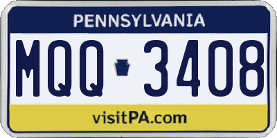 PA license plate MQQ3408