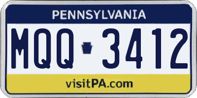 PA license plate MQQ3412