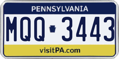 PA license plate MQQ3443