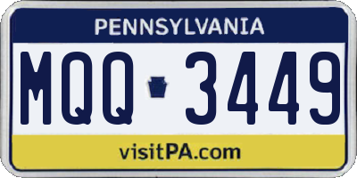 PA license plate MQQ3449