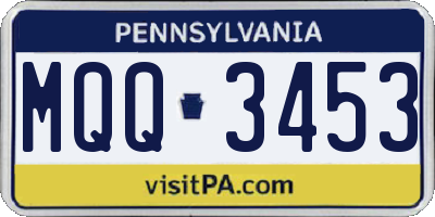 PA license plate MQQ3453