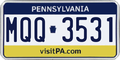 PA license plate MQQ3531