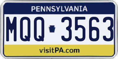 PA license plate MQQ3563