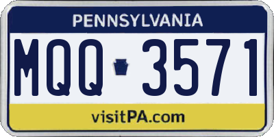 PA license plate MQQ3571