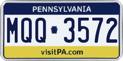 PA license plate MQQ3572