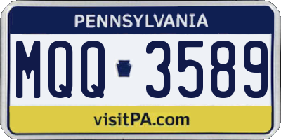PA license plate MQQ3589