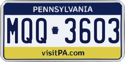 PA license plate MQQ3603