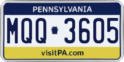 PA license plate MQQ3605
