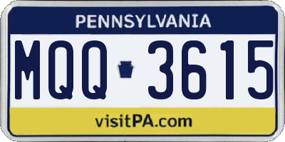 PA license plate MQQ3615