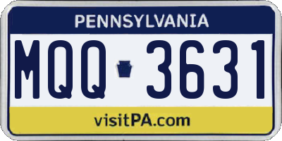PA license plate MQQ3631