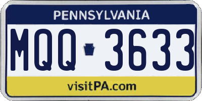 PA license plate MQQ3633