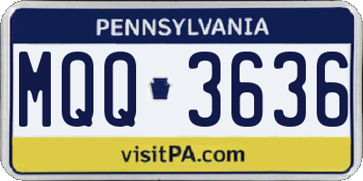 PA license plate MQQ3636
