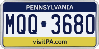 PA license plate MQQ3680