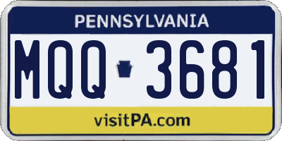 PA license plate MQQ3681