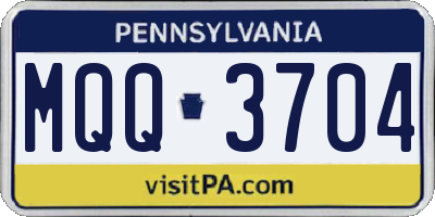 PA license plate MQQ3704