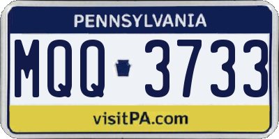 PA license plate MQQ3733