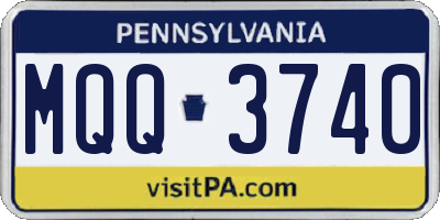PA license plate MQQ3740