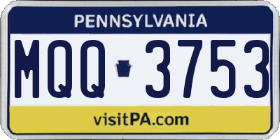 PA license plate MQQ3753