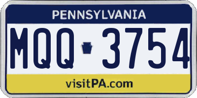 PA license plate MQQ3754