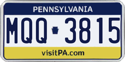 PA license plate MQQ3815