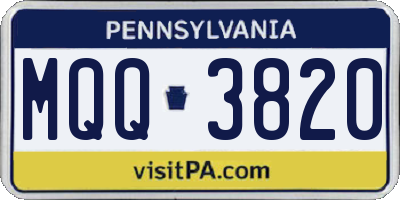 PA license plate MQQ3820