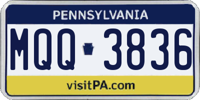 PA license plate MQQ3836